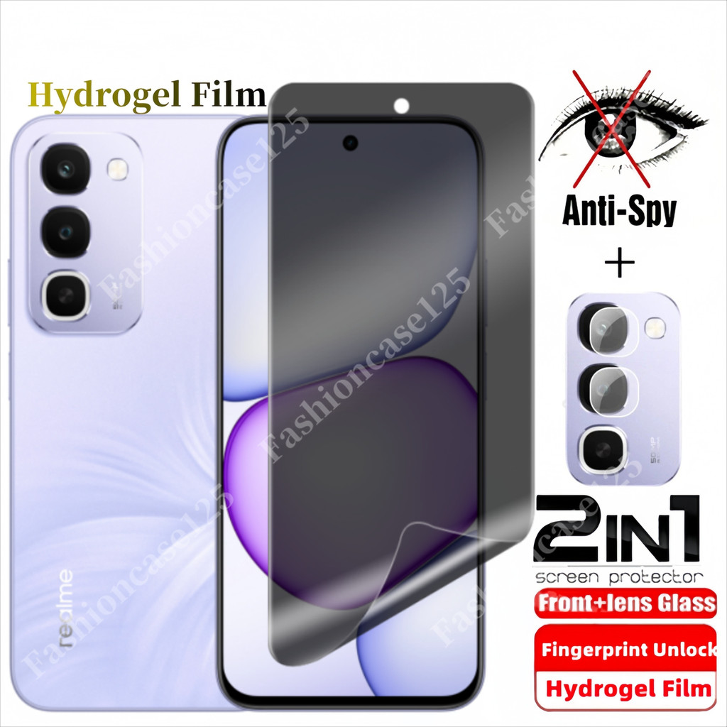 2in1 Dành Cho Realme C100 4G Privacy Hydrogel Film Chống Gián Điệp Full Cover Bảo Vệ Màn Hình Cho Re