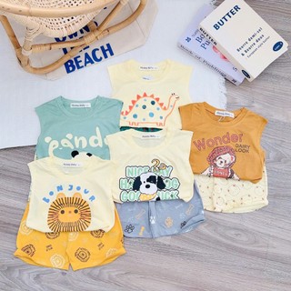 [KABOO] Đồ bộ ba lỗ thun lạnh cho bé (8-24kg), bộ ba lỗ in hình dễ thương, vải mềm mịn thoáng mát cho bé mặc thoải mái.
