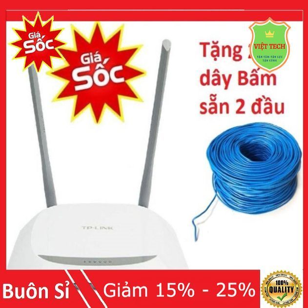 Combo Modem wifi Tplink 842n đã qua sử dụng + 20m dây mạng bấm sẵn 2 đầu mạng