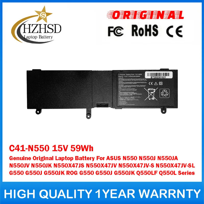 Pin Laptop C41-N550 15V 59Wh Cho ASUS N550 N550J N550JA N550JV N550JK N550X47JS N550X47JV N550X47JV 