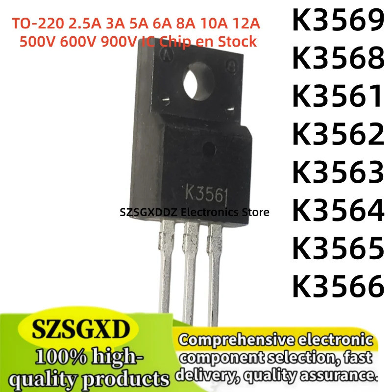 5 Chiếc K3569 K3568 K3561 K3562 K3563 K3564 K3565 K3566 TO220F 2.5A 3A 5A 6A 8A 10A 12A 500V 600V 90