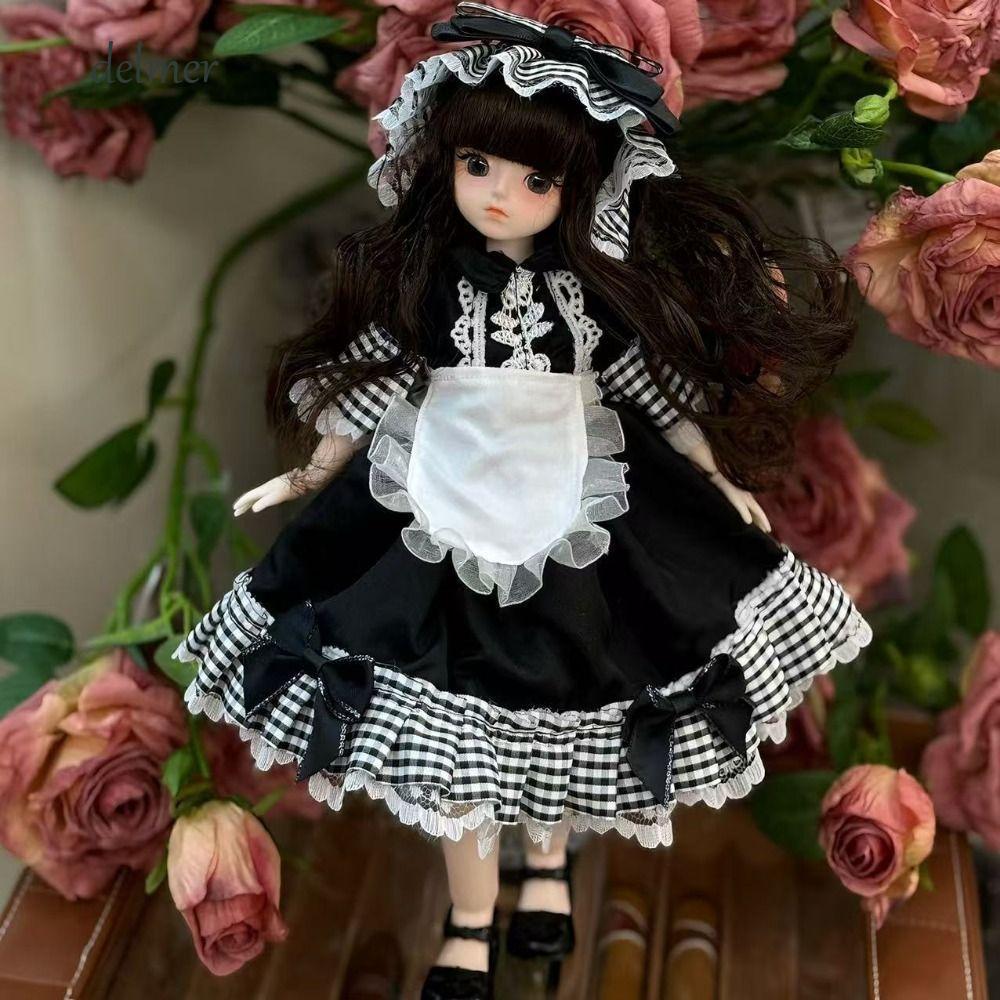 DELMER Công Chúa Dress Up Búp Bê BJD, Tóc Dài Mắt Hấp Dẫn 30cm Bjd Búp Bê Có Quần Áo, Bóng Búp Bê Dễ