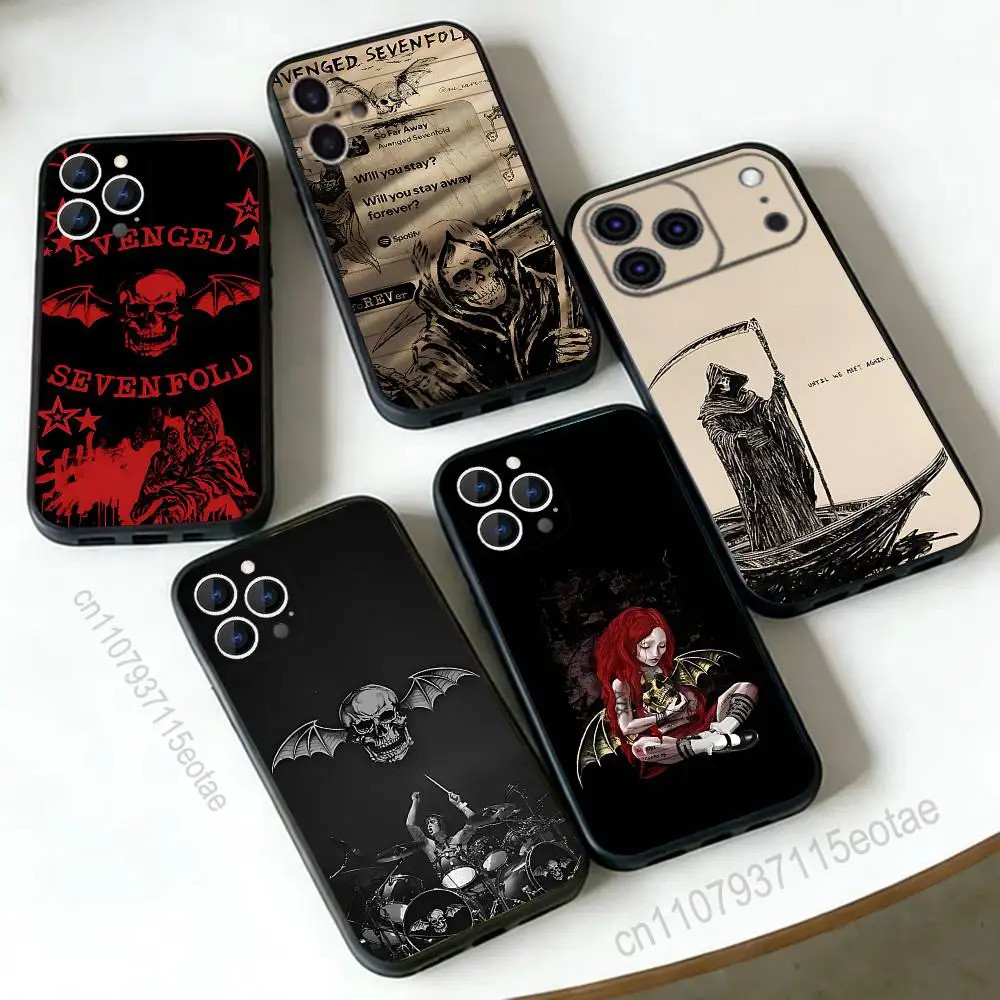 TP-1 Avenged S-Sevenfold A7X Band cho iPhone 12,16,13,14,15,17,11, Pro, Max, Plus, E, Air, Mini TPU 