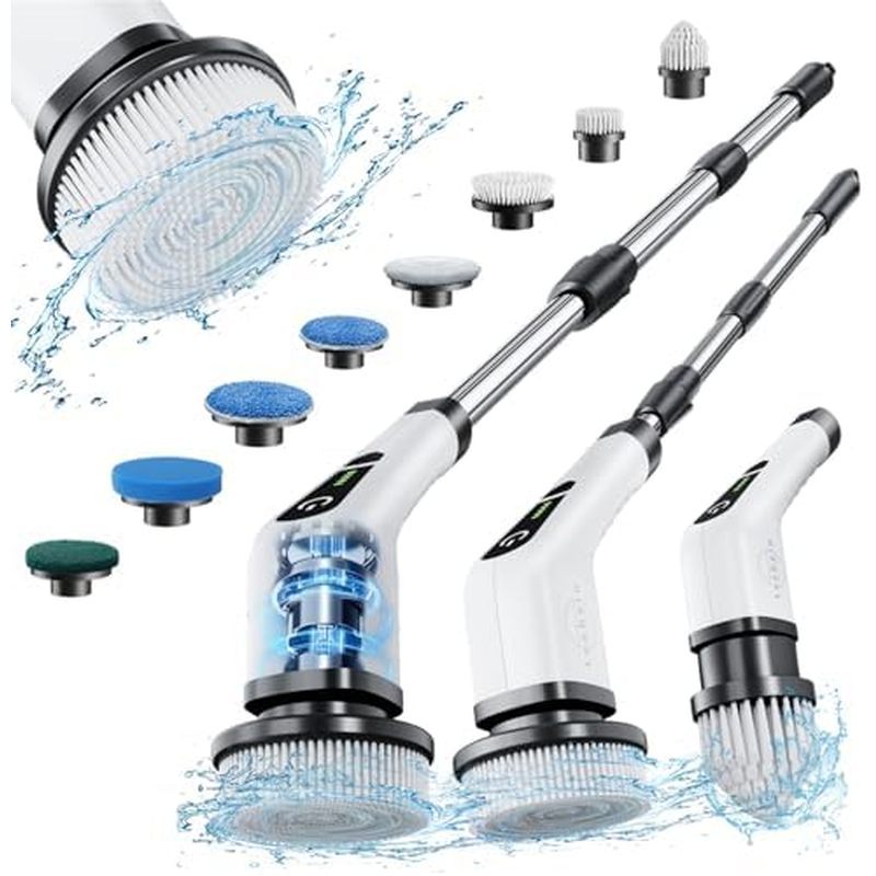 Leebein Electric Spin Scrubber Tub _ floor _ tile withdual _ power _ scrubberadjustable _ replaceabl