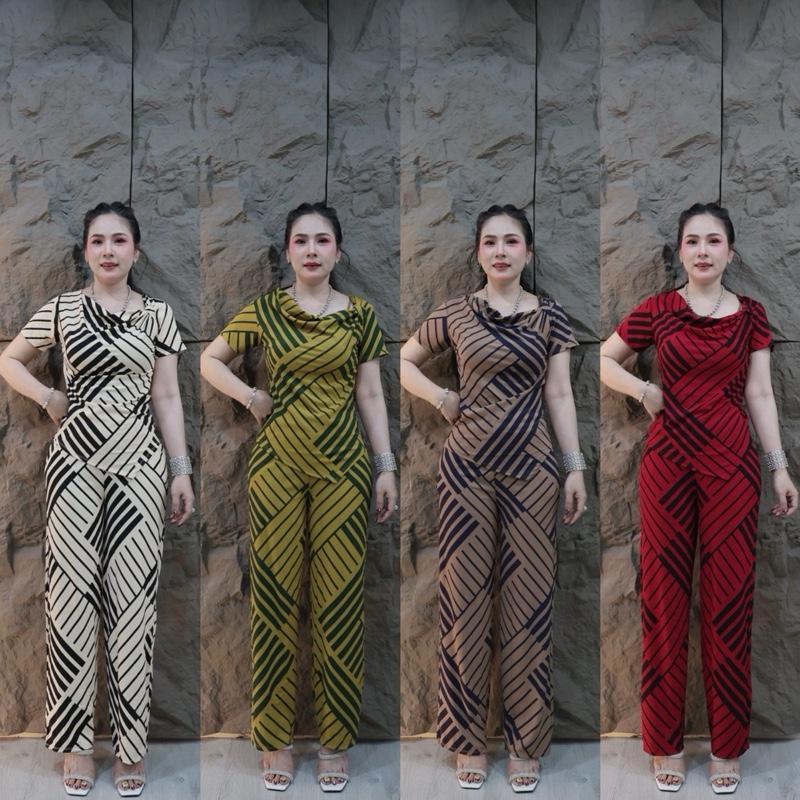 D797 Set Bộ Thiết Kế Cổ Đỗ Đính Nơ Tay Ngắn Ống Suông