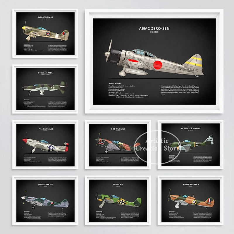 Chiến Tranh Thế Giới Thứ Hai Chiến Tranh Máy Bay Poster The Fw 190 The ME 262 The PBY Catalina Canva