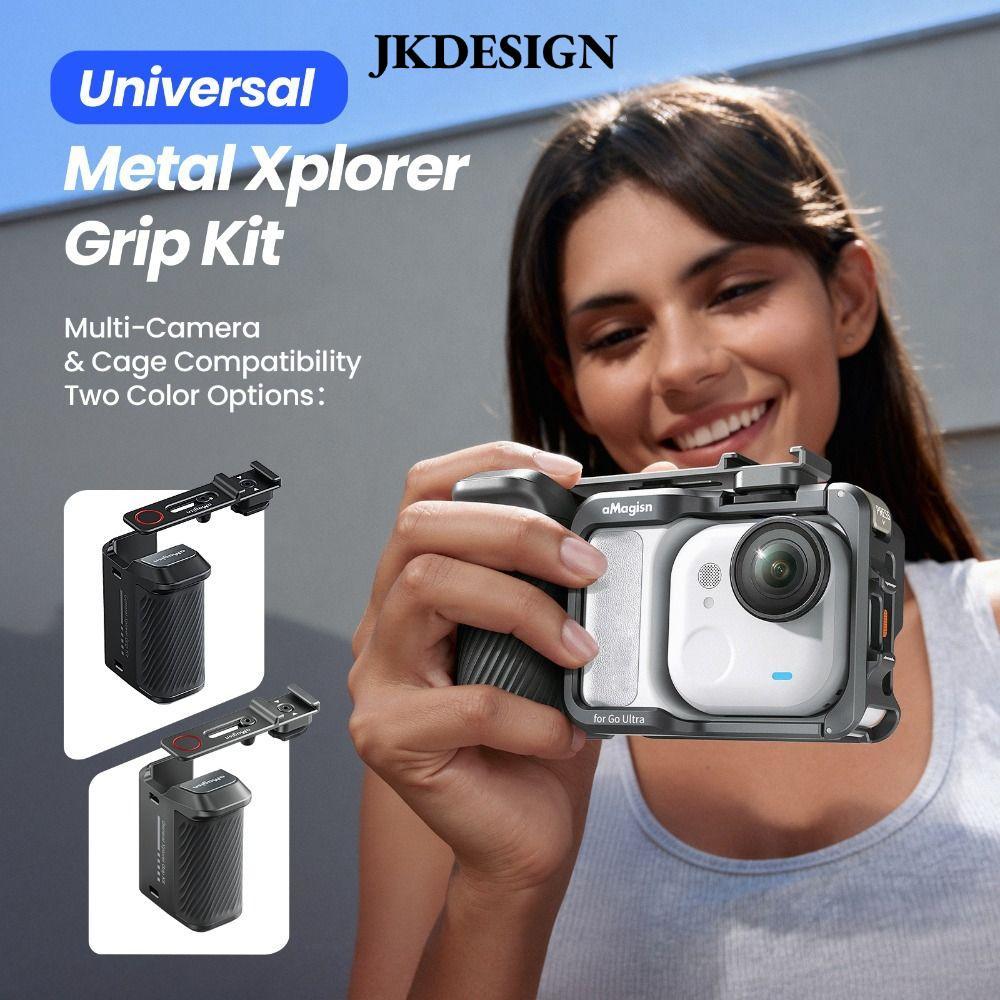 JKDESIGN Street Grip Vlog Holder, Shutter Button Quick Release Xplorer Grip Kit Handle, Nhẹ cho DJI 