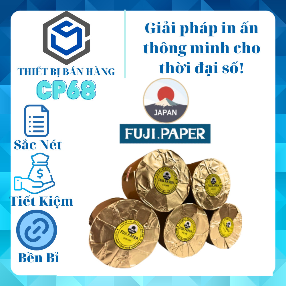 10 cuộn giấy in hoá đơn K80 đường kính cuộn 80mm, Giấy K80x80 MUJI, K80x80 FUJI