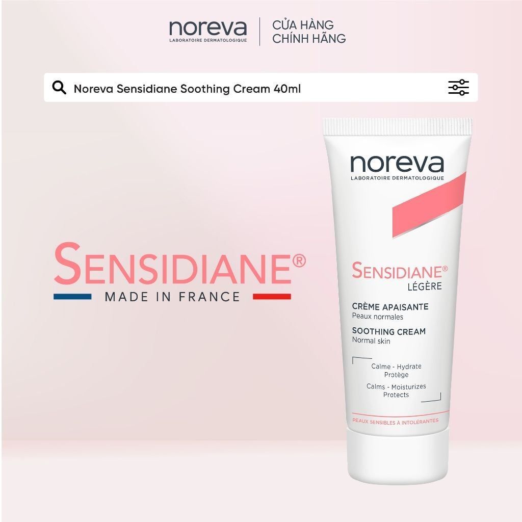 [công ty] Kem Dưỡng Ẩm Cho Da Nhạy Cảm, Giảm Kích Ứng Noreva Sensidiane Legere Soothing Cream