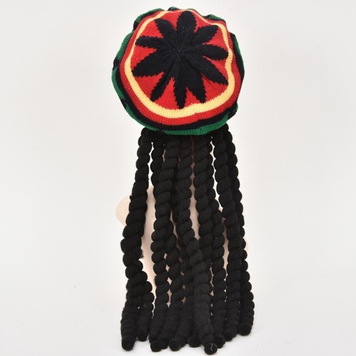 Halloween Reggae Mũ Jamaica Mũ Crazy Rock Bất Ngờ Tóc Giả Halloween Mũ Nồi Dệt Kim Hình Bát Giác Mũ