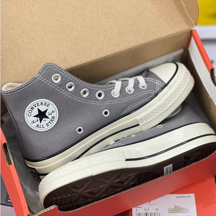 Converse Chuck 70 Chuck 70 Giày vải cao cấp thoải mái hàng ngày màu xám đen