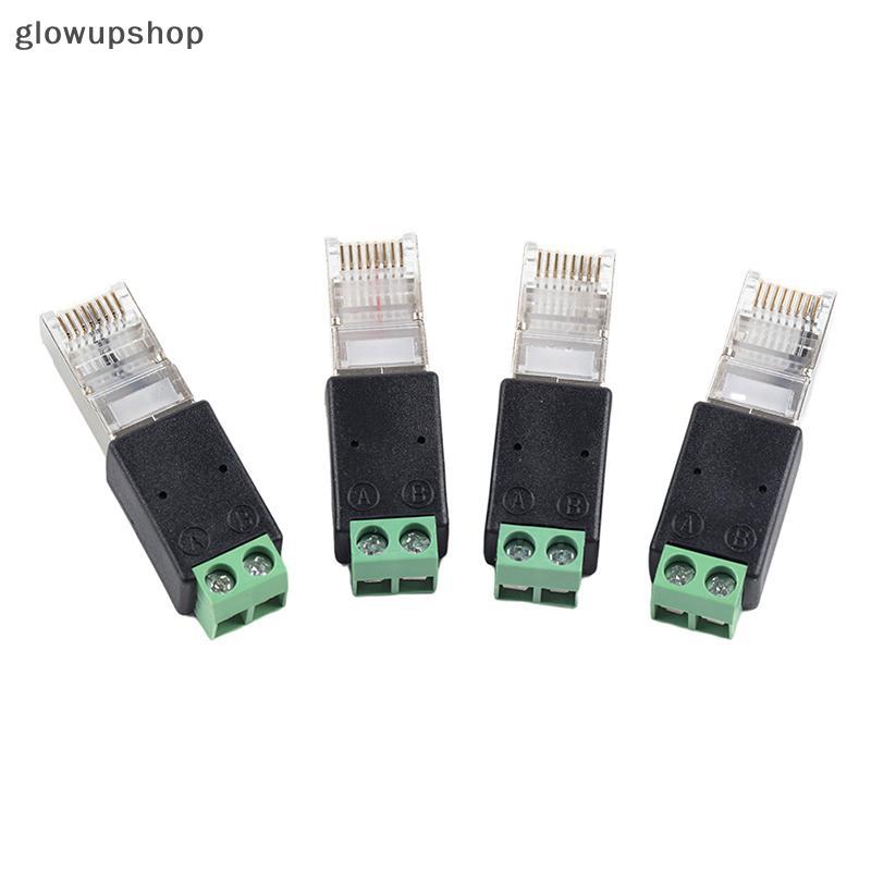 Glowupshop] Bộ chuyển đổi đầu cuối chuyển đổi RJ45 sang RS485 với đầu RJ45 pha lê 8P8C để kiểm tra b