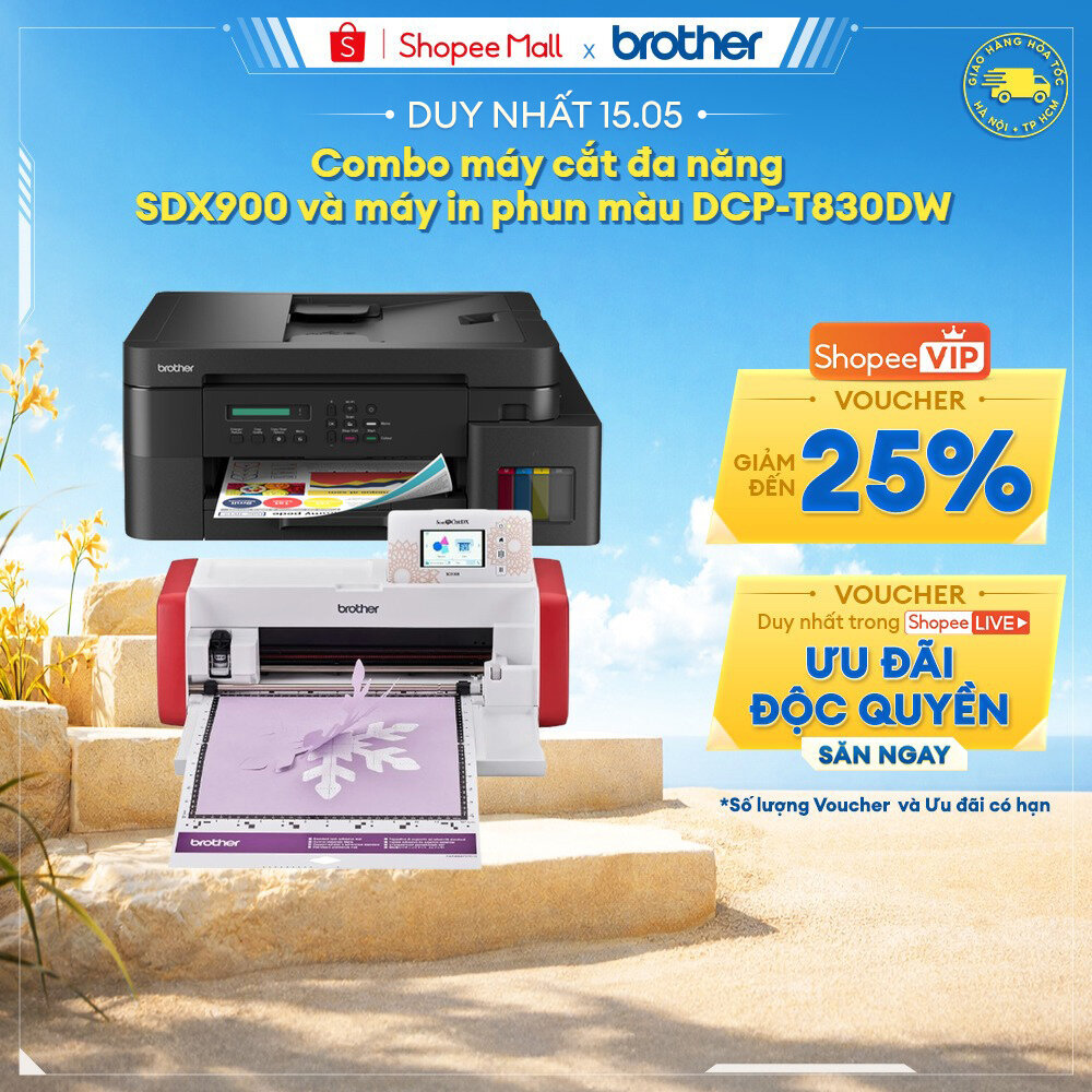 Combo máy cắt SDX900 + máy in DCP-T830DW