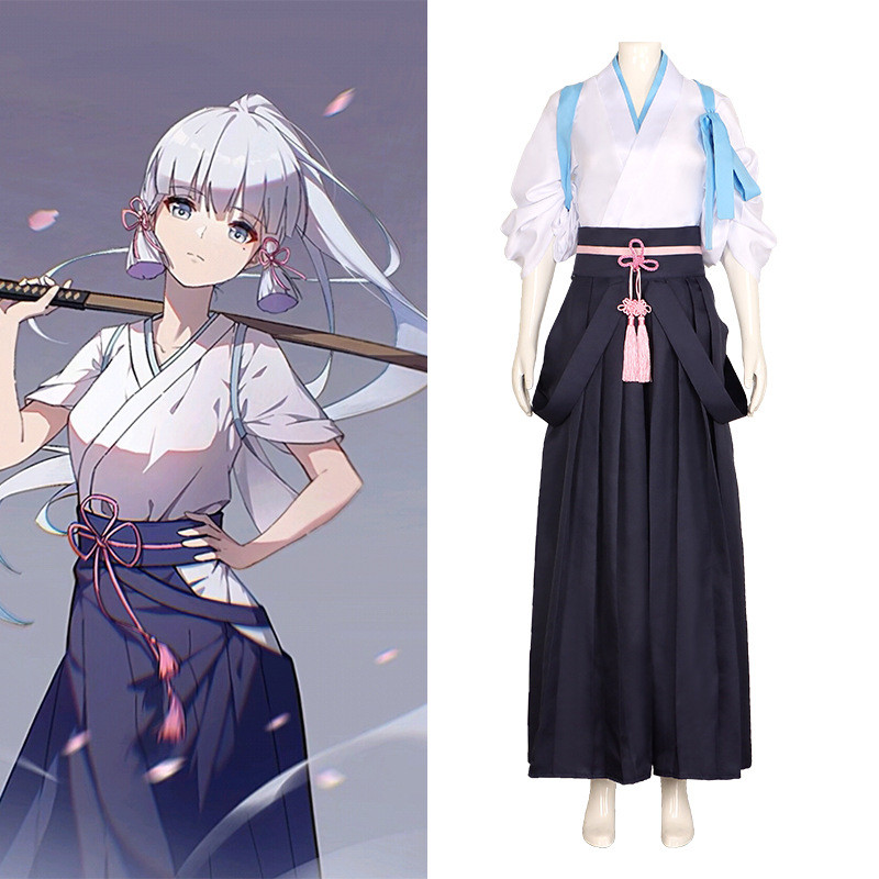 Genshin Impact cos phù hợp với Kamisato Ayaka cos Kamisato Genshin kimono kendo bộ đồ cosplay nhân v