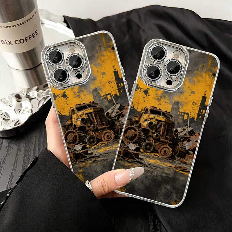 Ốp Lưng iPhone Xe Tải Cũ Vàng, Bảo Vệ Toàn DiệniP 11/12/13/14/15/16/17/Plus/Pro/Max/XR/XS