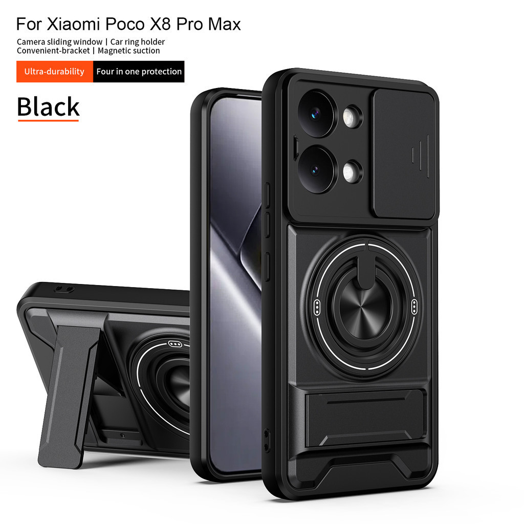 Ốp Lưng Cho Xiaomi Poco X8 Pro Max Từ Đứng Trượt Bảo Vệ Camera Cho Poco F8 Ultra F7 F6 Pro F5 F4 Vỏ 