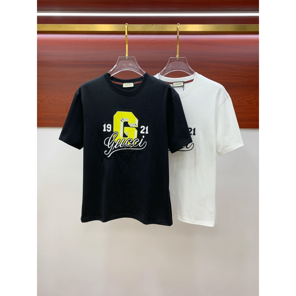 GUCCI / GUCCI / 6XL Áo thun ngắn tay cổ tròn cổ điển Nam nữ Phong cách lớn Kích thước lớn Trận đấu b