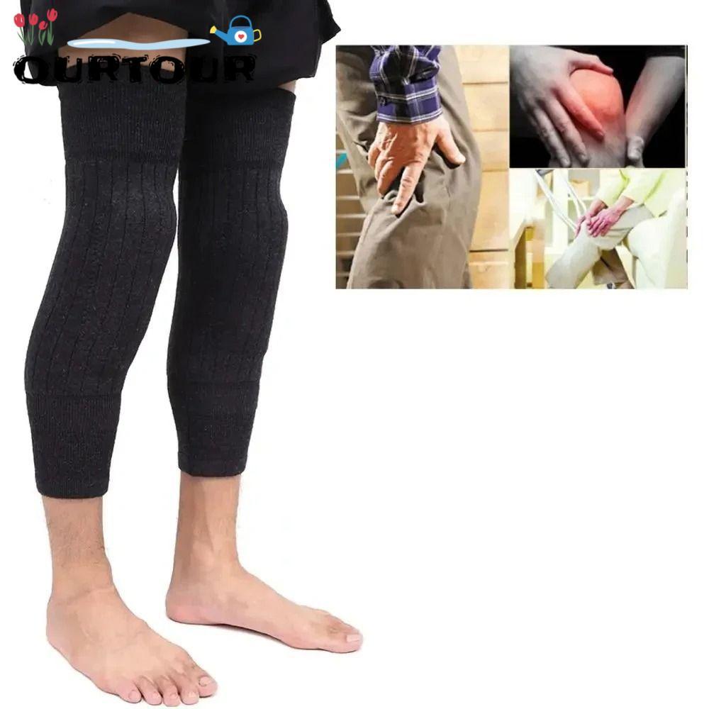 Miếng đệm nẹp đầu gối Ourtour KneeCap - Len cashmere chất lượng cao màu đen/xám