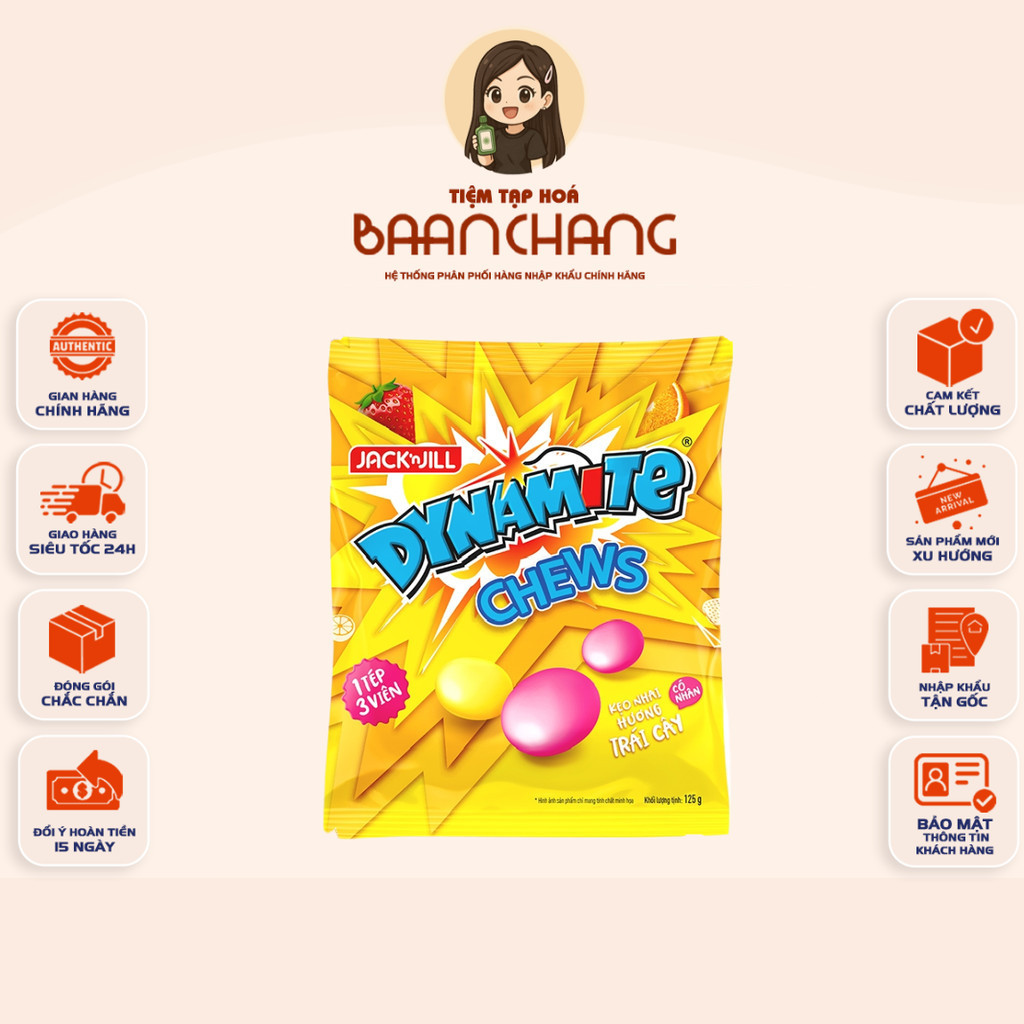 Kẹo mềm DYNAMITE Chews JACK&JILL – Hương trái cây