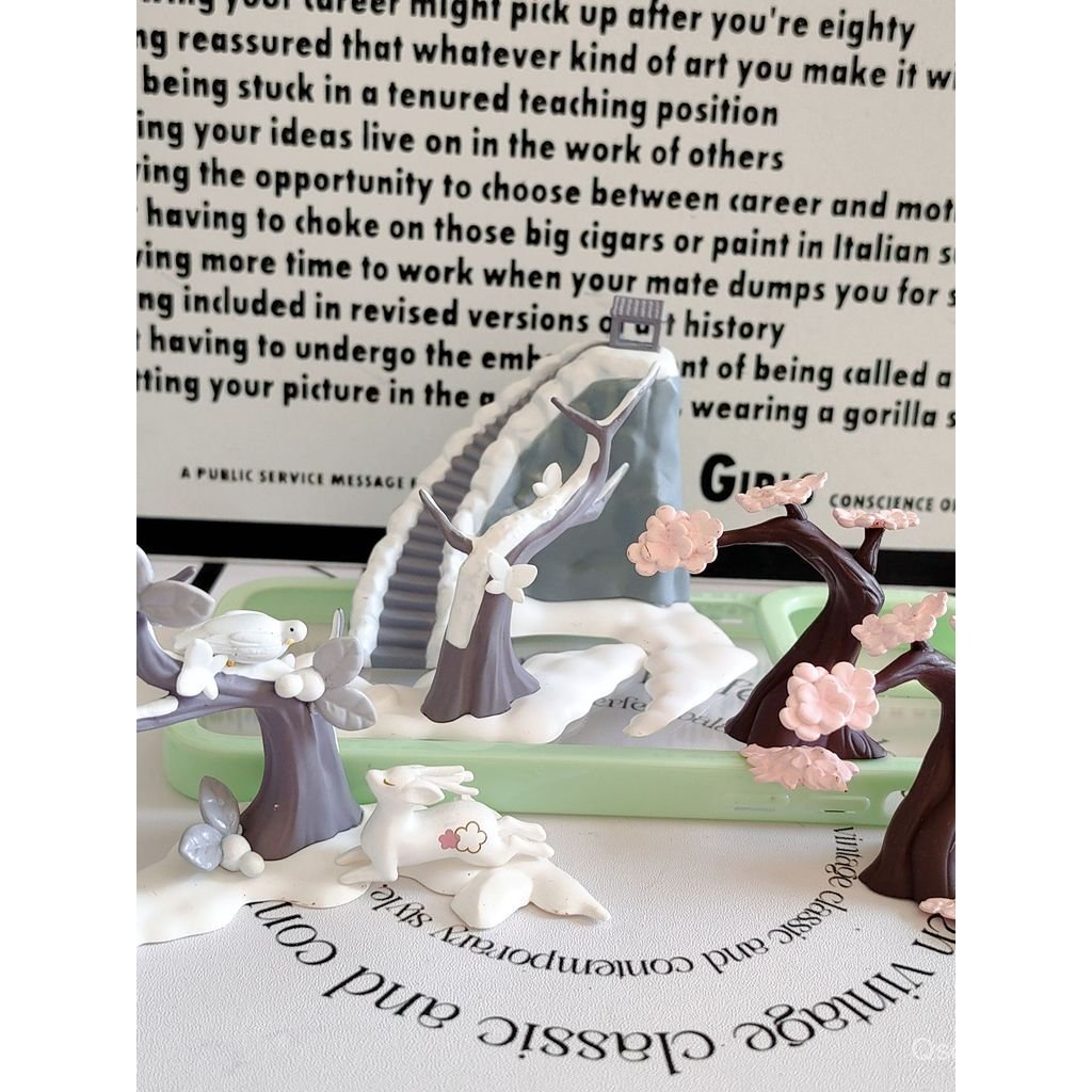 Sản phẩm mới Hàng số lượng lớn Snowscape Branch Snowscape High Ladder Tree Deer diy Phụ kiện cảnh Đồ