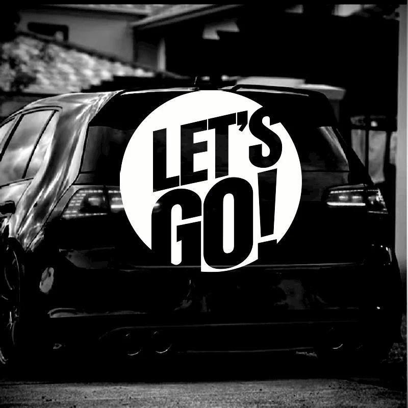 LET 'S GO Cá Tính Sáng Tạo Nhãn Dán Tiếng Anh Sửa Đổi Ngoại Thất Trầy Xước Vỏ Ô Tô Cho Xe Điện, Xe M