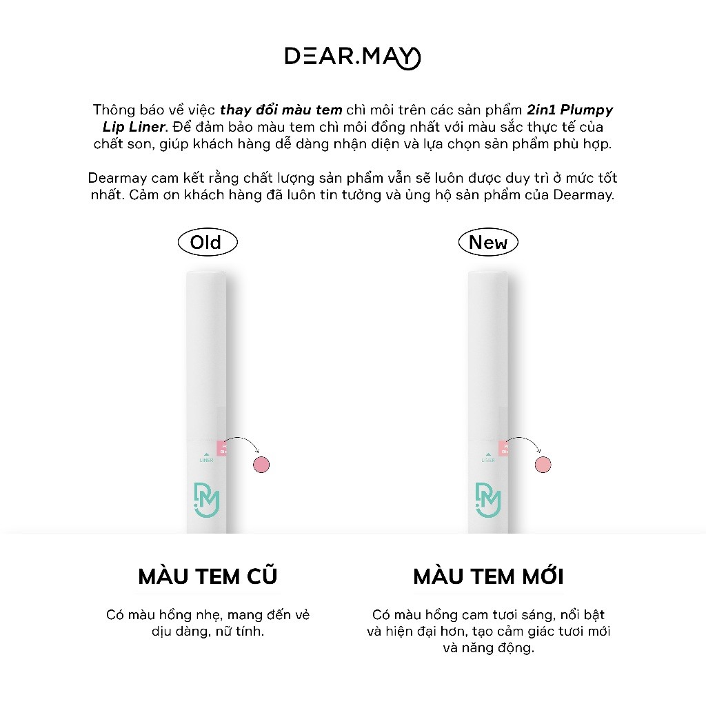 Kẻ viền môi hai đầu DEARMAY 2in1 Plumpy Lip Liner 0.46g | BigBuy360 - bigbuy360.vn