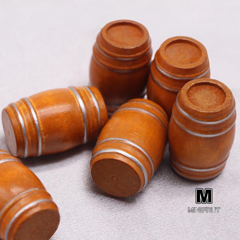 MINIFRUT] Mini Gỗ Rượu Vang Đỏ Thu Nhỏ Bia Vỏ Bia Bia Bia Keg Cho Búp Bê Trang Trí Nhà MỚI