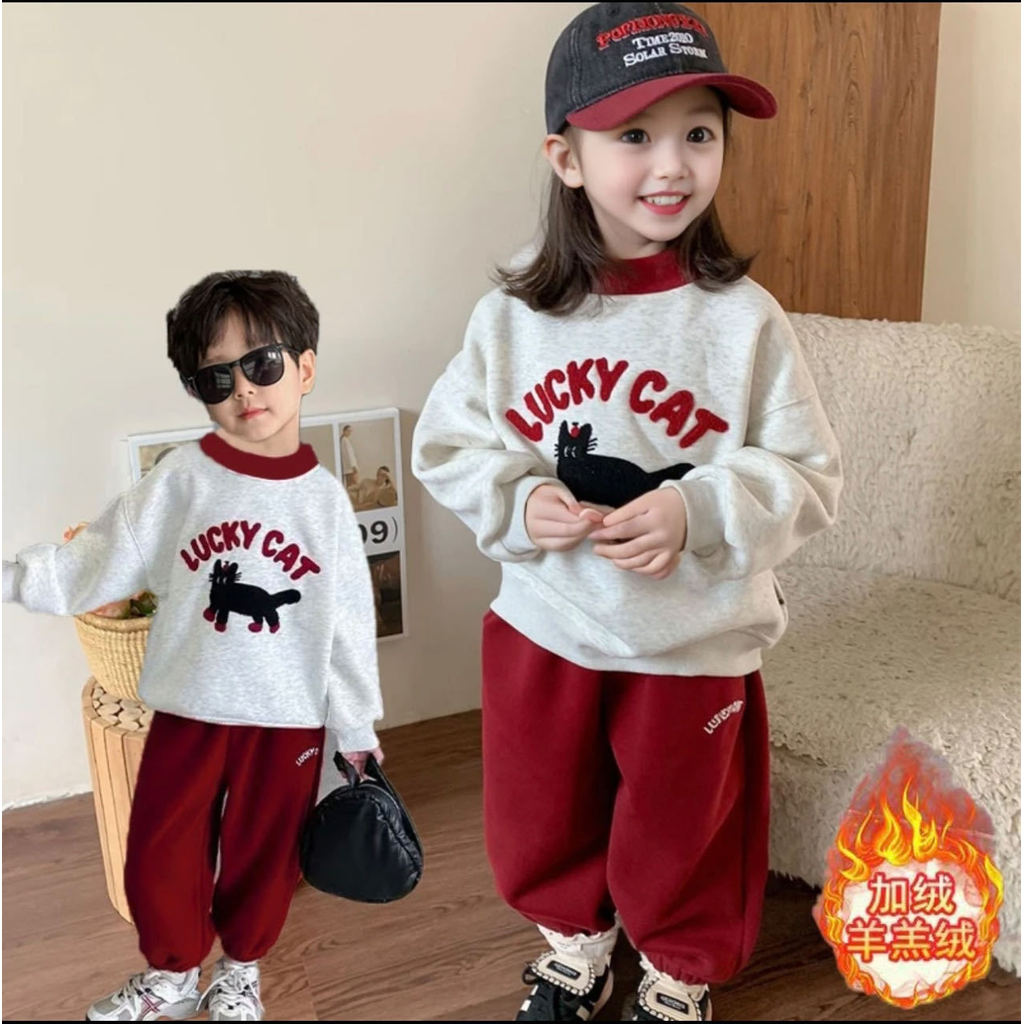 Hàng sẵn có 80-150 Phiên bản Bé trai Bé gái Bộ đồ lót lông cừu Quần mùa thu 2026 Phong cách mới Trẻ 