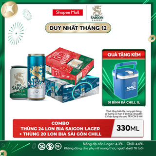  Nồng Độ Cồn 4.3% - Combo 1 Bia Saigon Lager 330ml + Nồng Độ Cồn 4.6% - 1 Bia Sài Gòn Chill 20 Lon 330ml 