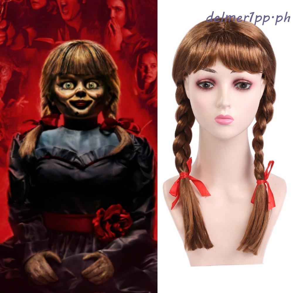 DELMERHOME Annabelle Cosplay Tóc Giả, Phim Tổng Hợp Tóc Vàng Nơ Bím Tóc, Cô Dâu Kinh Dị Chịu Nhiệt T