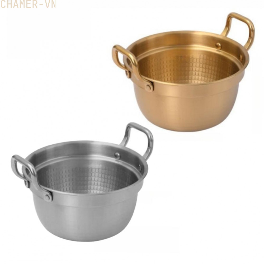 【CHAMER】Korean Style 304 SS Cooking Pot for Ramen Soup Hot Pot Gas Induction 20x17x8.5cm【HomeLiving】