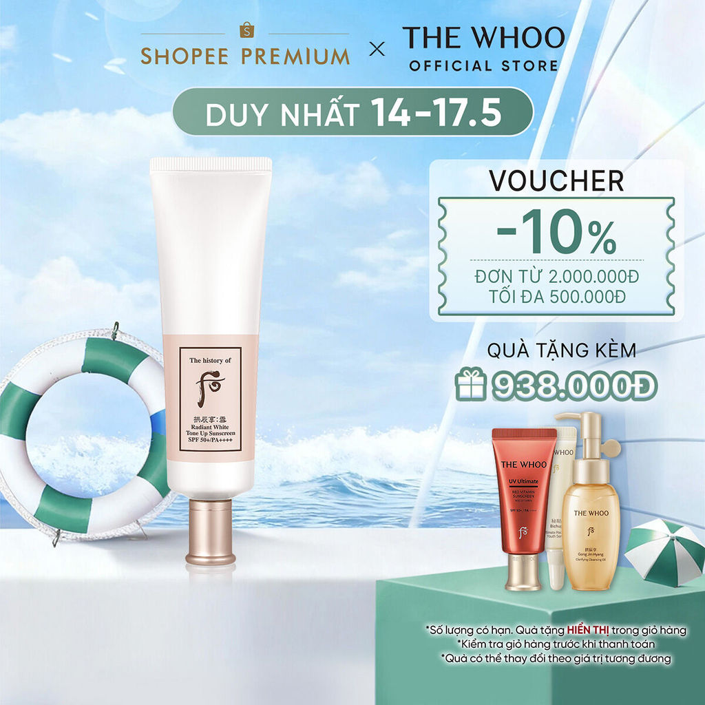 [THE WHOO OFFICIAL] Kem Chống Nắng Nâng Tone Whoo UV Ultimate Brightening Tone Up SPF50+/PA++++