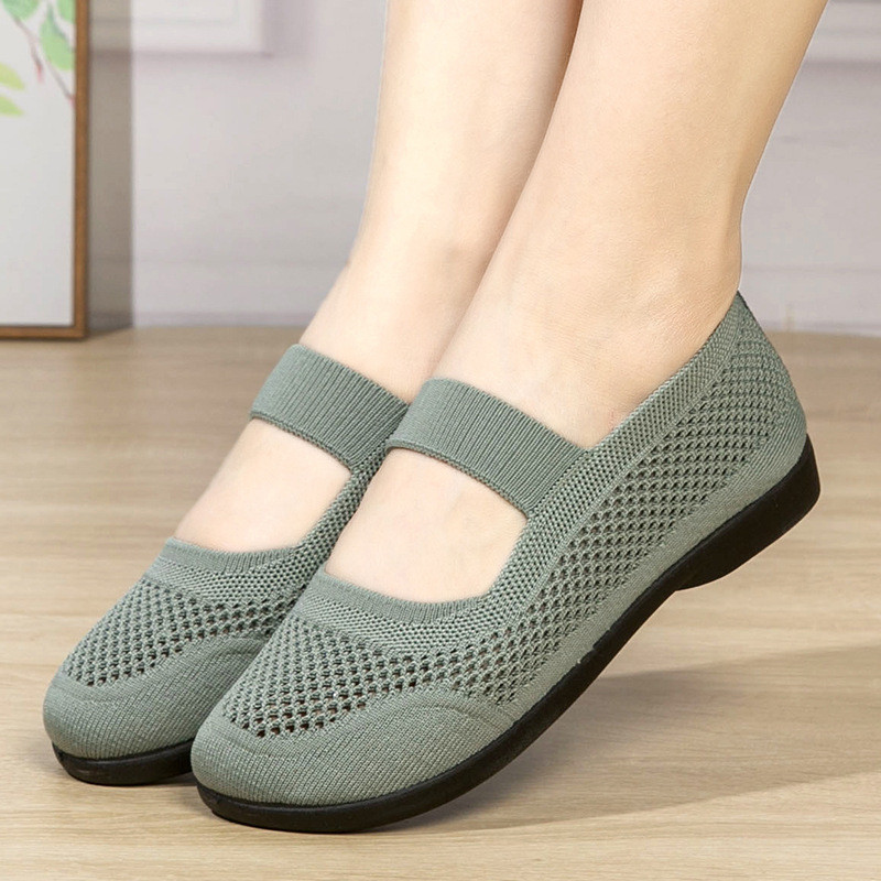 Giày Nữ Xuân Hè Cũ Bắc Kinh Giày Vải Đơn Đế Mềm Chống Trơn Trượt Thoáng Khí Nhẹ Giày Thường Ngày Phù