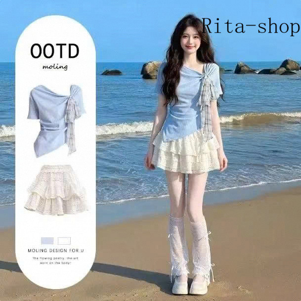 [Pre-Order] Set Nữ Hàn Quốc Dopamine Đầm Xanh Cake Dress Phong Cách Ngọt Ngào Xuân | BigBuy360 - bigbuy360.vn