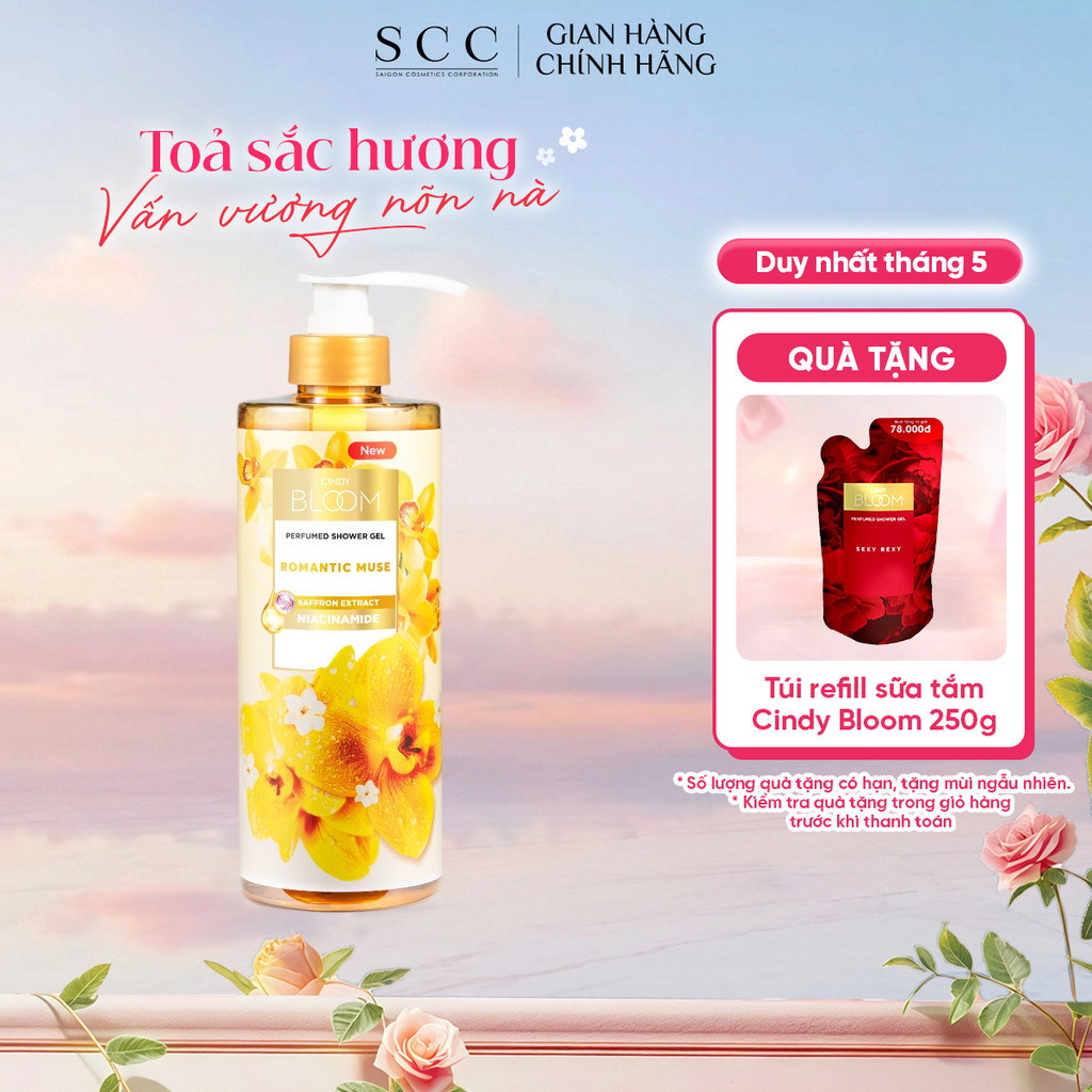 Sữa Tắm Nước Hoa CINDY BLOOM Romantic Muse Hương Quyến Rũ Lãng Mạn 640g/chai