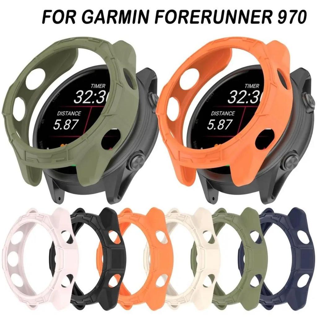 Ốp Bảo Vệ TPU Mới Cho Garmin Forerunner 970 Chống Trầy Xước Mềm Bảo Vệ Màn Hình Rỗng Cạnh Cho Garmin