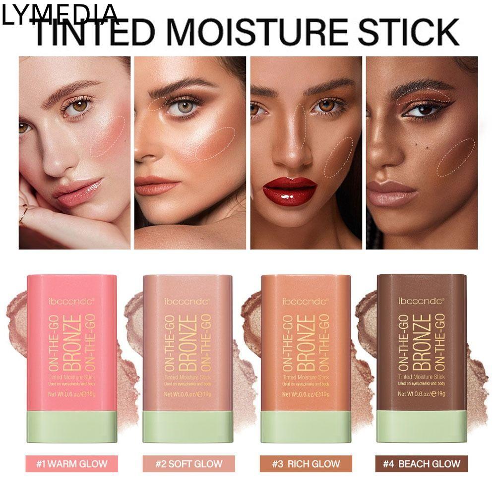 LYMEDIA Bronzer Stick, Dụng cụ mỹ phẩm Bút Bronzer tự nhiên mịn màng, Trang điểm mặt hình tròn di độ