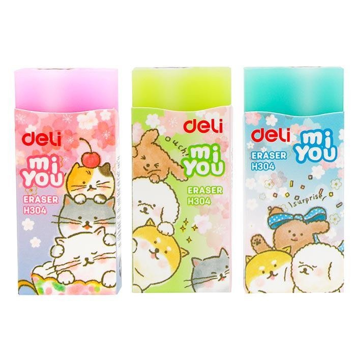 Gôm tẩy Deli MiYou H303/H304 - 1 viên giao màu ngẫu nhiên