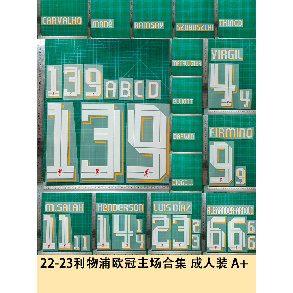 22-26 Giải Vô Địch Liverpool Vương Miện Home-A + Jersey Số Chữ Truyền Nhiệt Số Truyền Nhiệt Dán Bóng