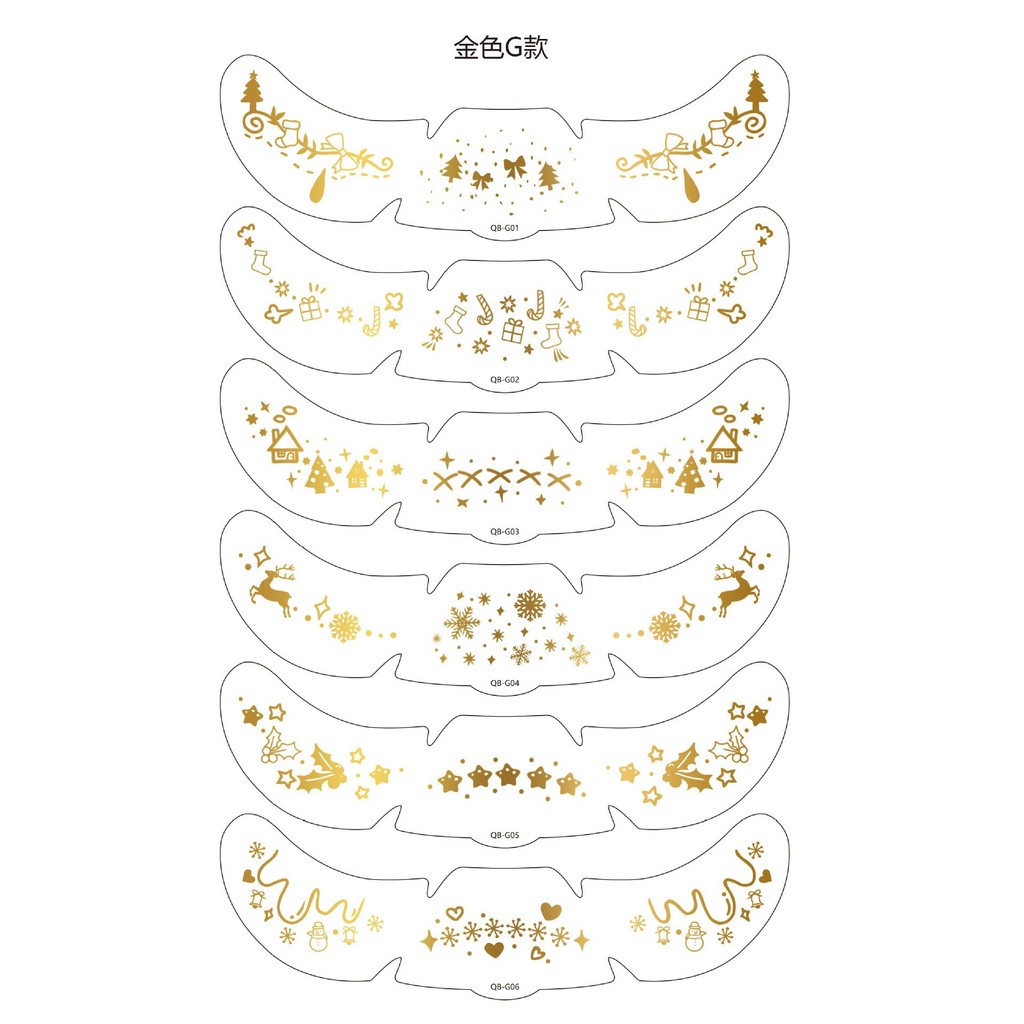 Giáng sinh miếng dán tạm thời tàn nhang hình xăm chống thấm nước, phù hợp Halloween - FTV1