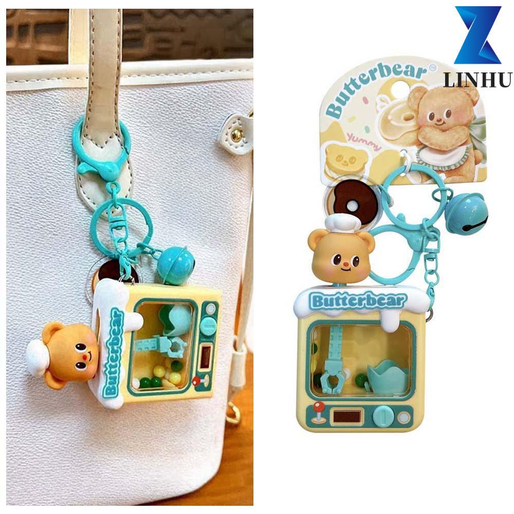 LINHU Butter Bear Claw Doll Móc khóa, Butter Bear Claw Doll Machine Toy Claw Doll Machine Toy, Cute 