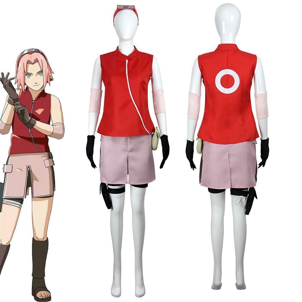2025 Sản Phẩm Mới Ninja Shippuden cos Quần Áo Haruno Sakura Cos Quần Áo Ninja Girl Shadow Ninja Cos 