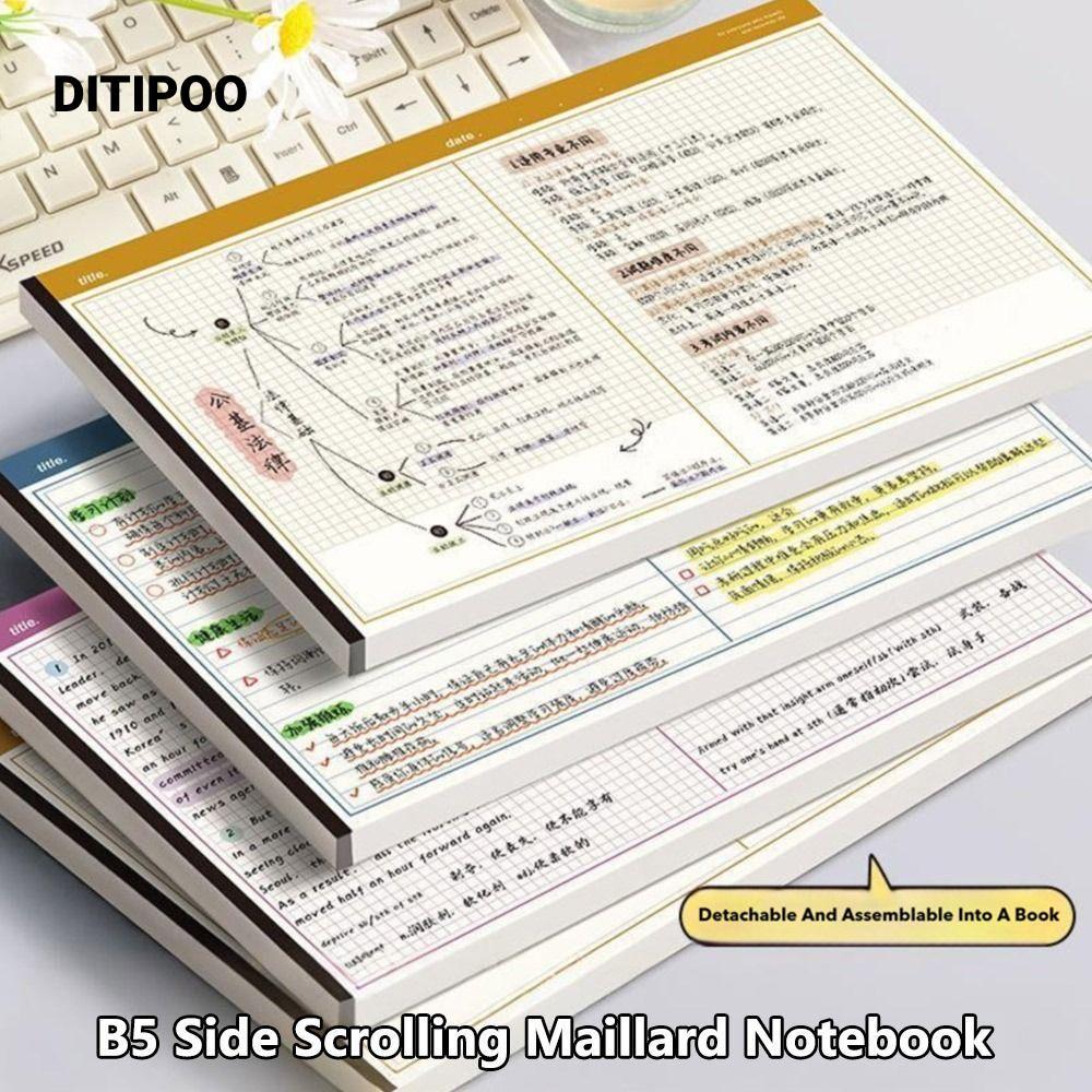DITIPOO 20 tờ / Sổ tay B5, Notepad có thể xé ngang, Bàn di chuột B5 thân thiện với môi trường