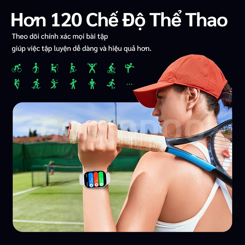 Đồng hồ thông minh GOOJODOQ 700mAh sở hữu màn hình HD 2.01 inch tính năng theo dõi sức khỏe cả ngày giao diện lập thể 3D | BigBuy360 - bigbuy360.vn