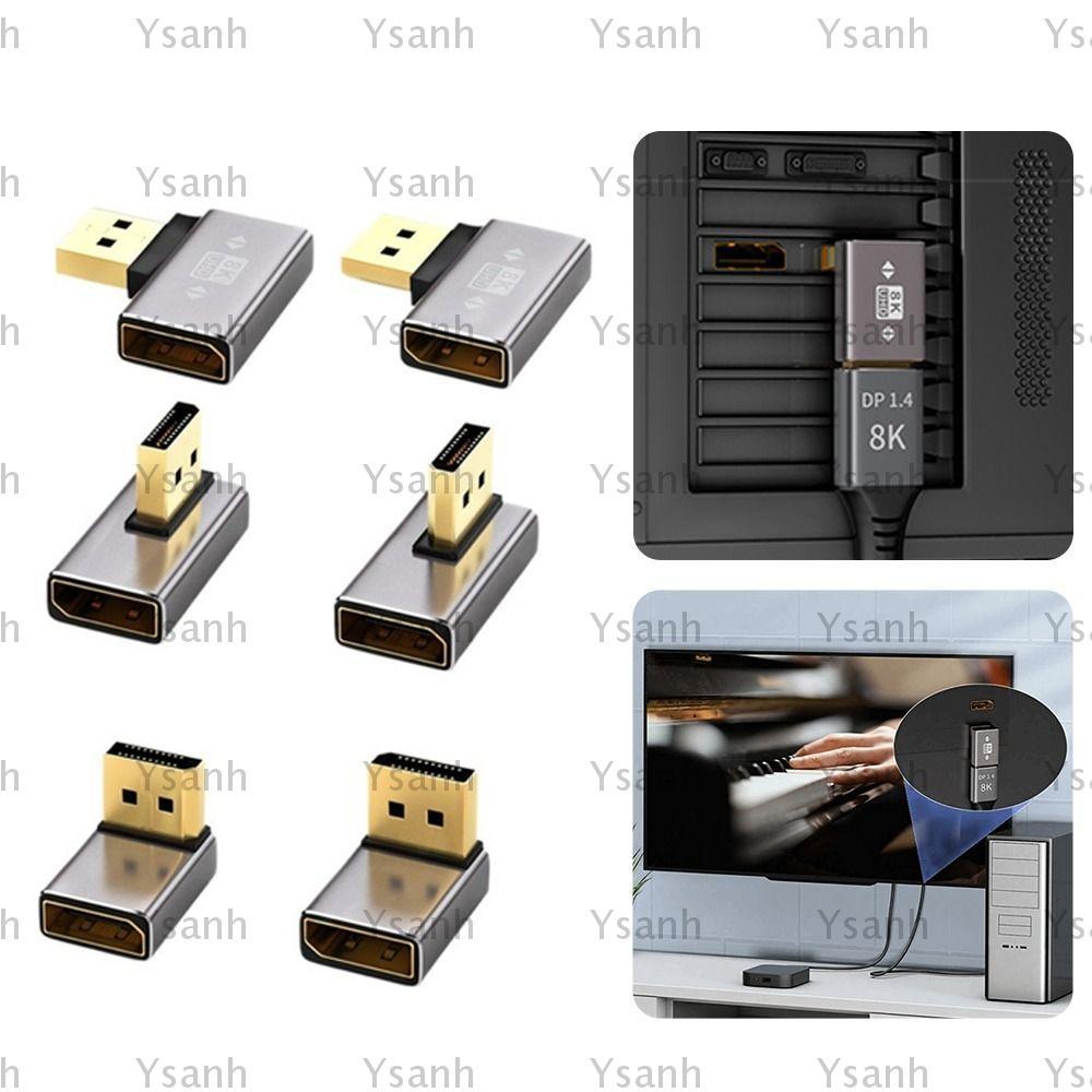 Bộ chuyển đổi cổng hiển thị YSANH, Bộ chuyển đổi DP1.4 8K 60Hz DP Nam sang Nữ, Bộ mở rộng cáp DP góc