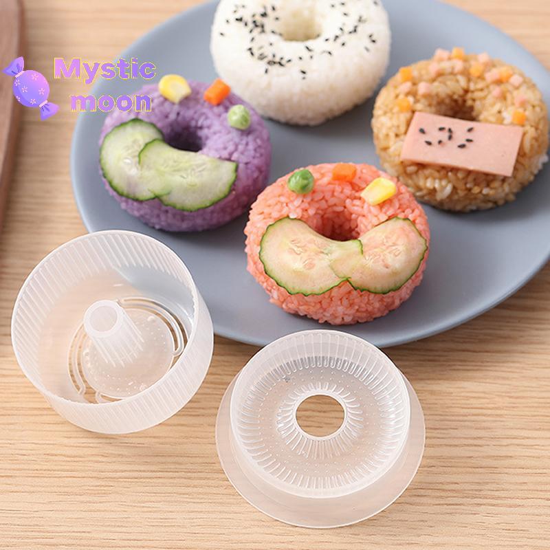 [Huyền bí] Máy làm cơm tròn Donut Khuôn làm Sushi chống gỉ DIY Bento Set cho nhà bếp trẻ em [Mới]