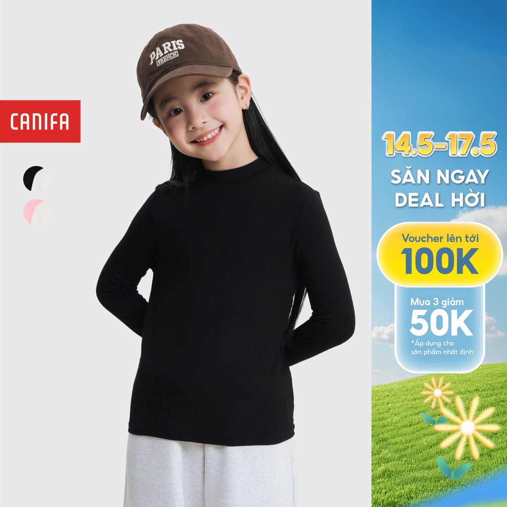 Combo 2 áo giữ nhiệt bé gái CANIFA dài tay cổ cao 1IS25W003