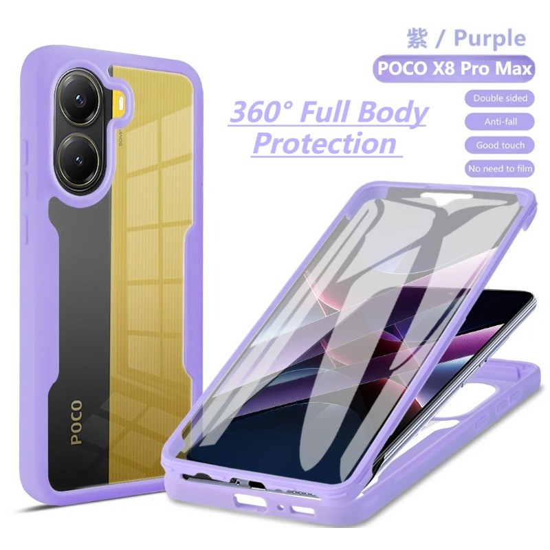 360° Ốp Bảo Vệ Màn Hình Toàn Thân Cho Xiaomi Poco X8 Pro Max X7 F8 Ultra F7 M8 M7 Pro Redmi Turbo 5 
