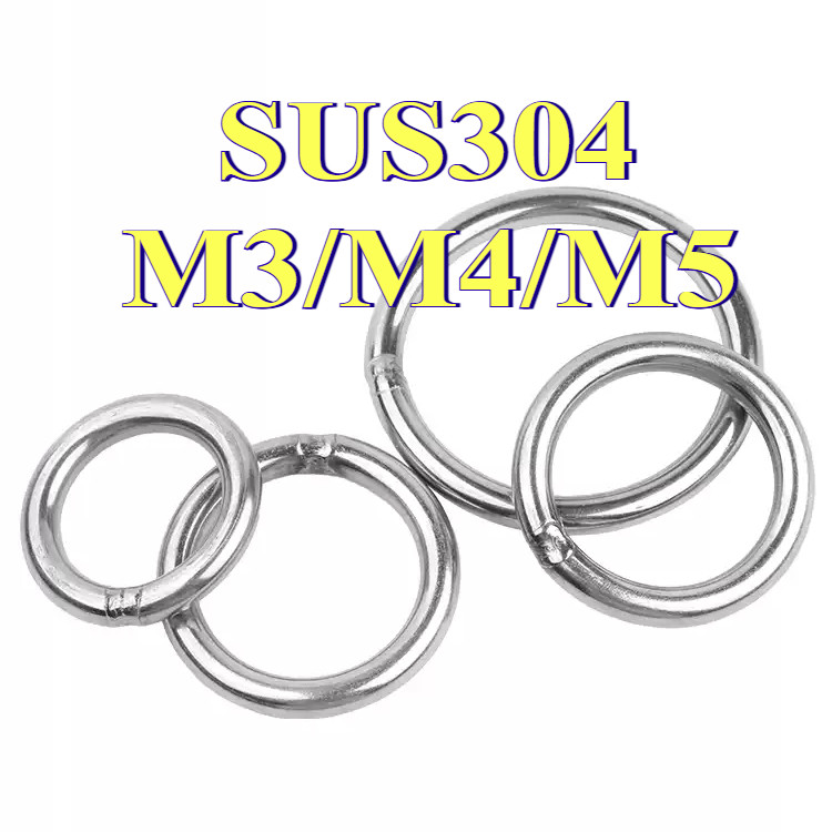 Vòng chữ O hàn rắn bằng thép không gỉ 304, vòng thép nâng, vòng kết nối võng yoga, vòng kéo tay thú 