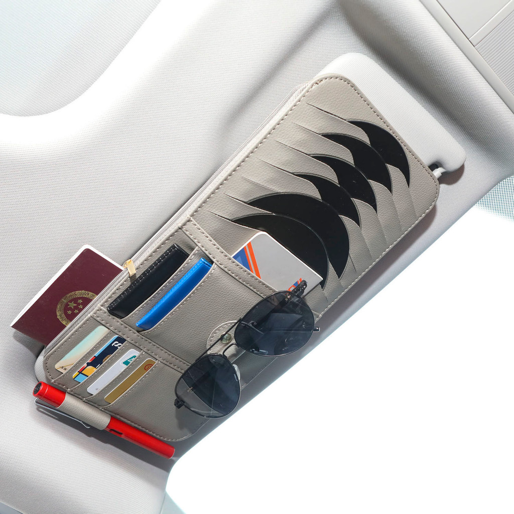 Giá đỡ CD ô tô đa năng, kẹp CD ô tô, giá đỡ thẻ đa chức năng, túi lưu trữ trên tấm che nắng, lưu trữ